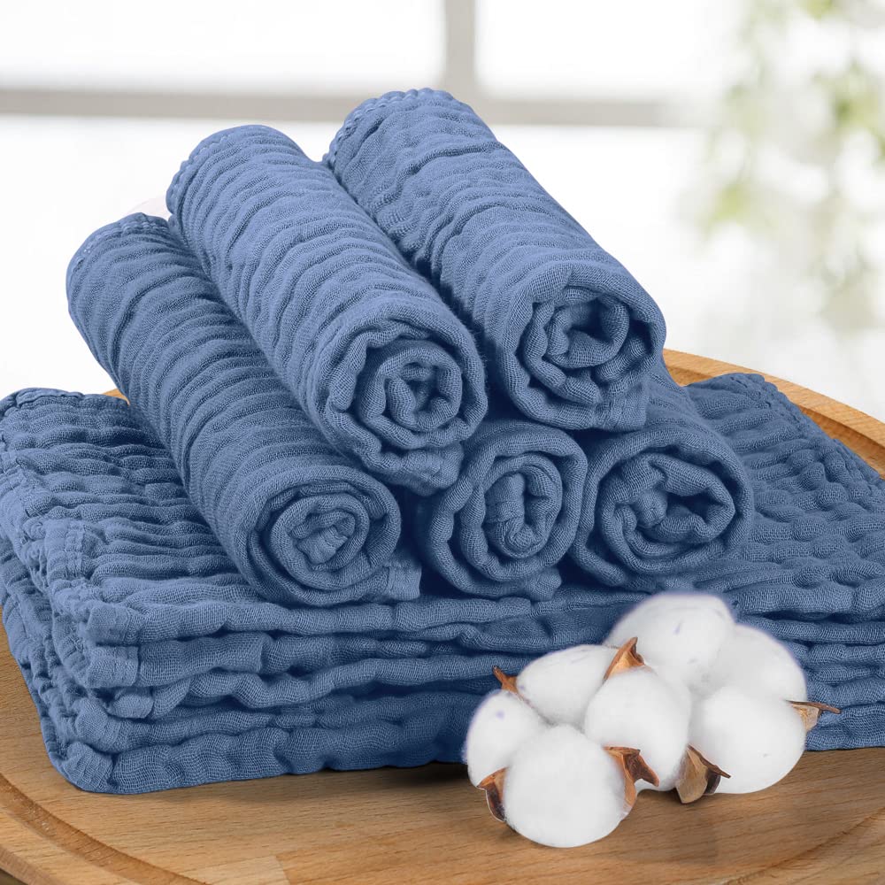 Yoofoss Muslin Burp Cloths for Baby 10 Pack 100% Cotton Baby Washcloths for Boys Girls Large 20&