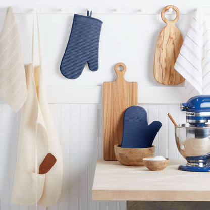 KitchenAid Ribbed Soft Silicone Oven Mitt Set, 7&quot;x13&quot;, Milkshake 2 Count