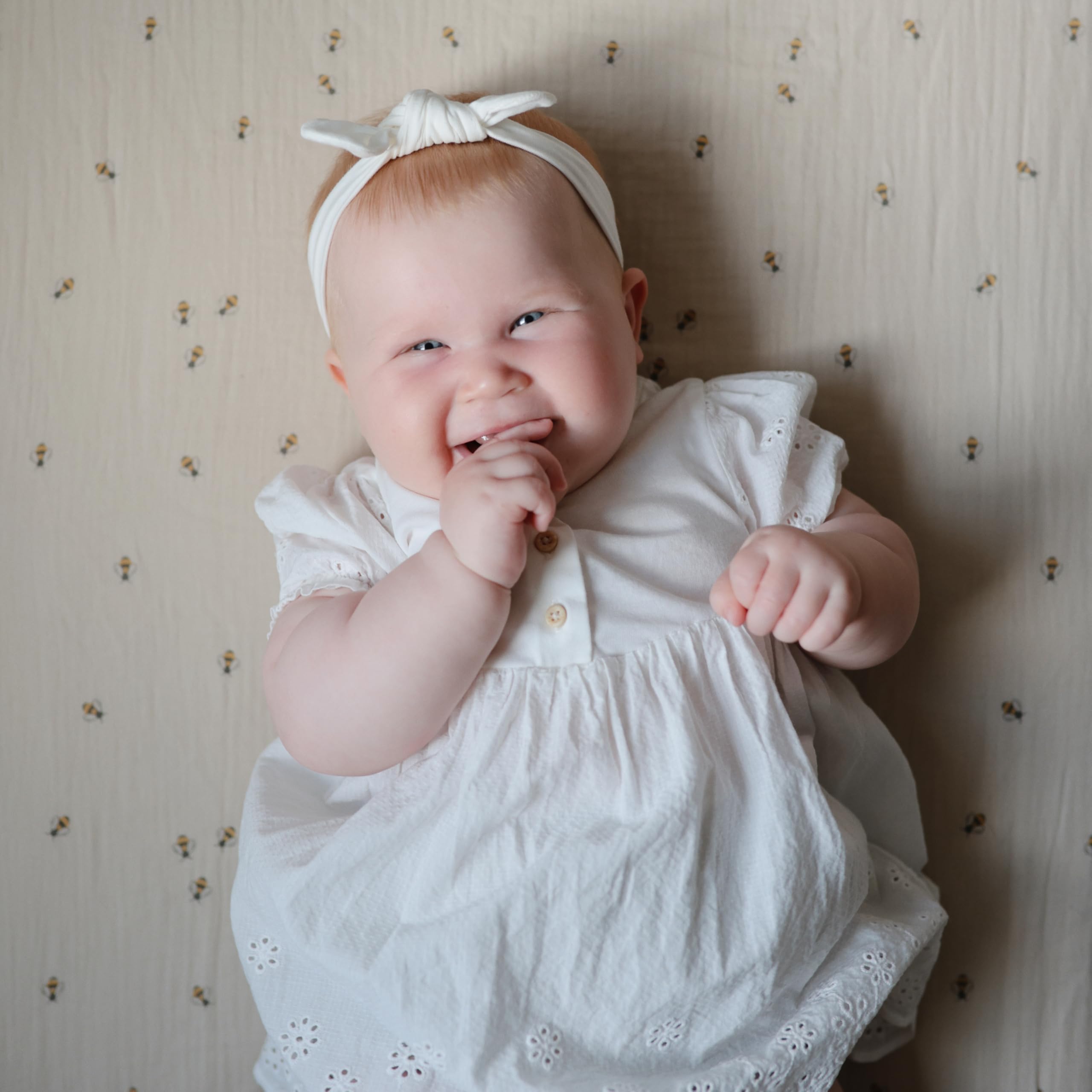 mushie Extra Soft Muslin Fitted Crib Sheet | 192 Thread Count | 28&quot;x 52&quot; (Fog)