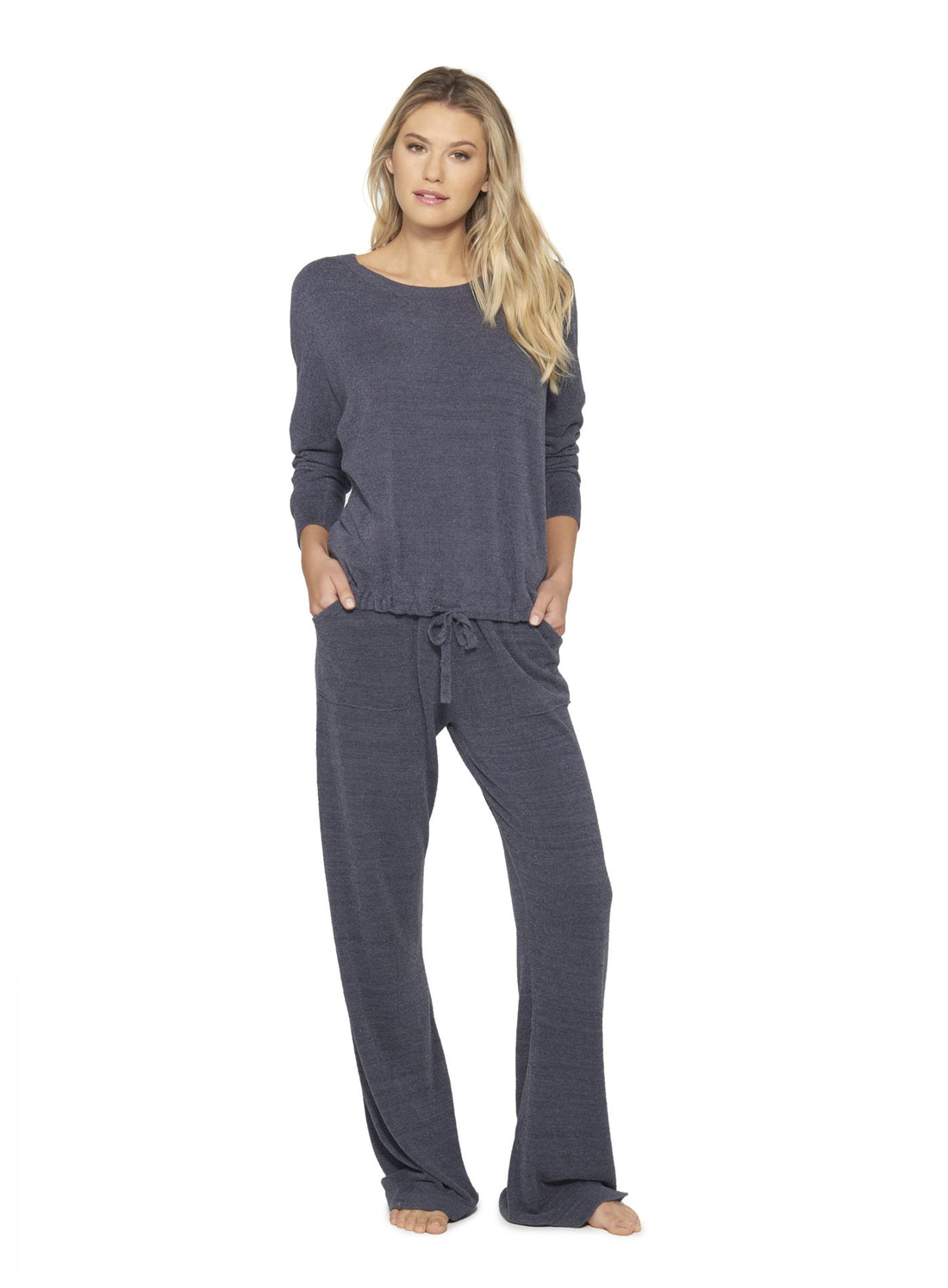 Barefoot Dreams CozyChic Ultra Lite Slouchy Pullover for Women, Ultra Soft Long Sleeve, Crew Neck Pullover