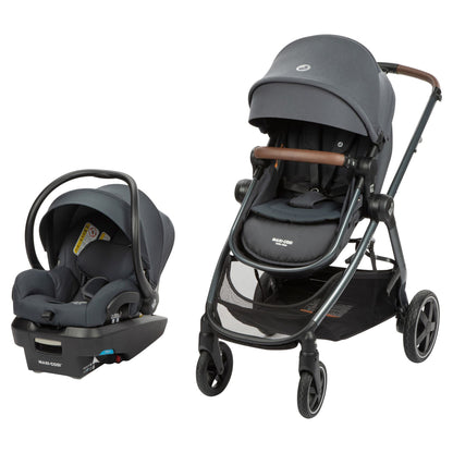 Maxi-Cosi Zelia Max 5-in-1 Modular Travel System, Carraige mode, Reversible toddler seat, Use from birth, Mico infant car seat (included), Polished Pebble