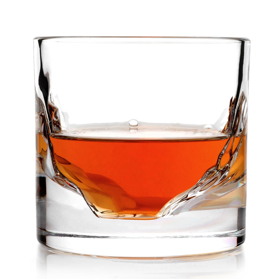 LIITON Heavy Crystal Whiskey Glasses Gift Set, Thick Freezable Bourbon Glass 1lb Each, Premium Whiskey Gifts for Men, Frozen Crystal Chills Cocktails Featuring Grand Canyon Glasses Set of 2, 10 oz