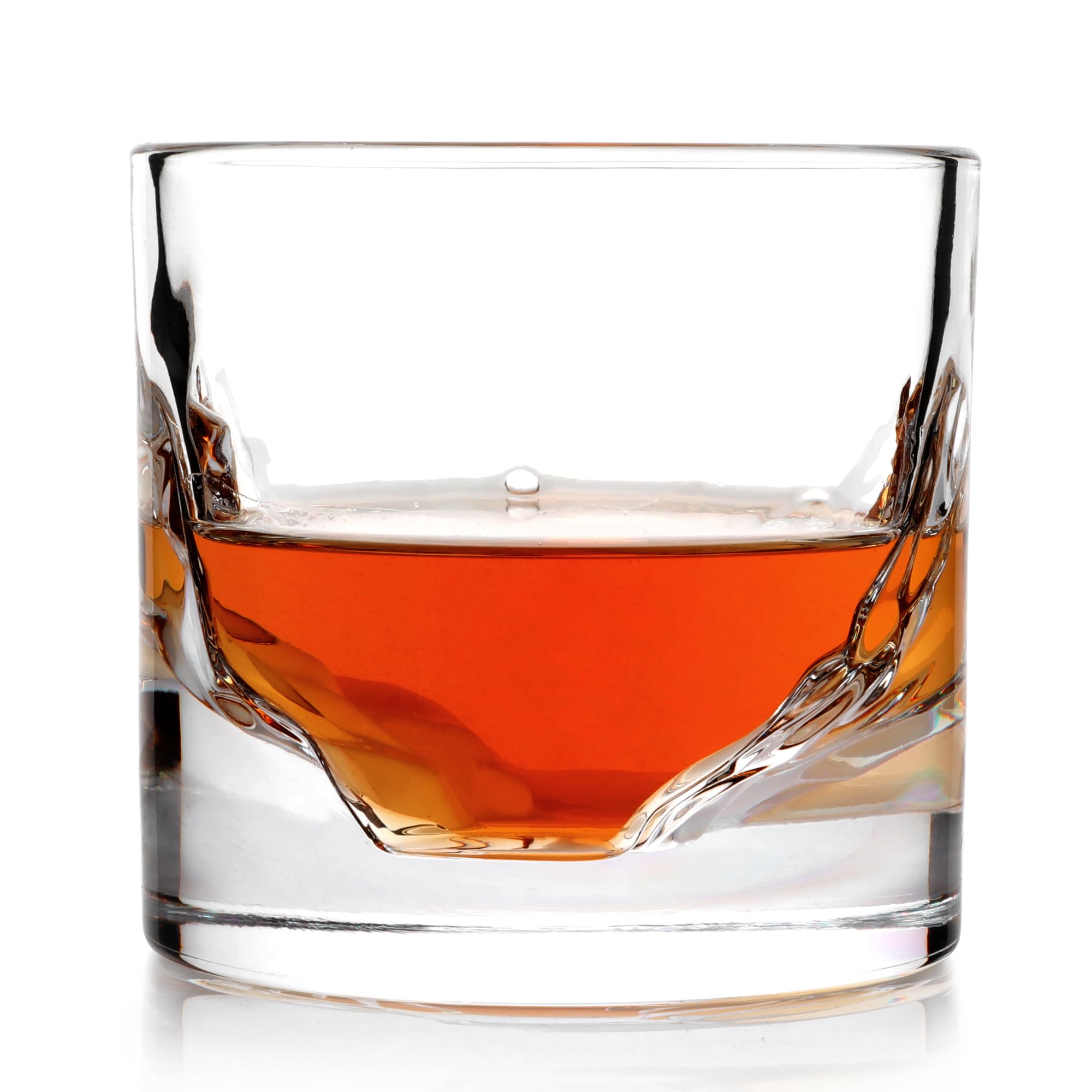 LIITON Heavy Crystal Whiskey Glasses Gift Set, Thick Freezable Bourbon Glass 1lb Each, Premium Whiskey Gifts for Men, Frozen Crystal Chills Cocktails Featuring Grand Canyon Glasses Set of 2, 10 oz