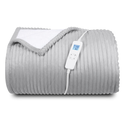 Electric Blanket Heated Throw, Heated Blanket Soft Flannel Heating Blanket Queen Size Machine Washable ETL&amp;FCC Certification (Beige, 84 * 90)