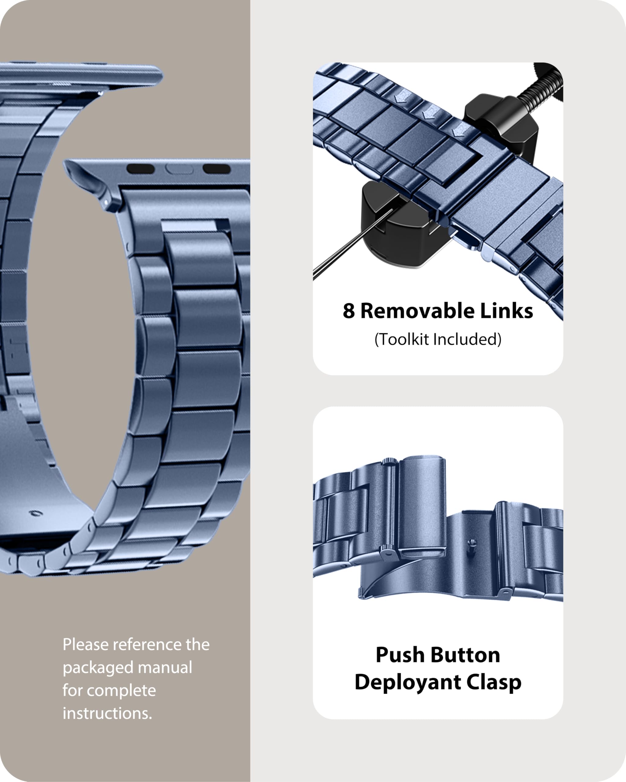 Fullmosa Compatible with Apple Watch Band 49mm 45mm 44mm 42mm 41mm 40mm 38mm, Stainless Steel iWatch Band with Case Compatible for Apple Watch Ultra 2 Ultra Series 10 9 8 7 6 5 4 3 2 1&amp;iWatch SE