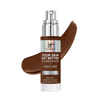 IT Cosmetics Your Skin But Better Foundation + Skincare - Hydrating Medium Buildable Coverage - Minimizes Pores &amp; Imperfections - Natural Radiant Finish - With Hyaluronic Acid - 1.0 fl oz
