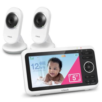 VTech VM819 Baby Monitor, 2.8” Screen, Night Vision, 2-Way Audio, Temperature Sensor and Lullabies, Secure Transmission No WiFi