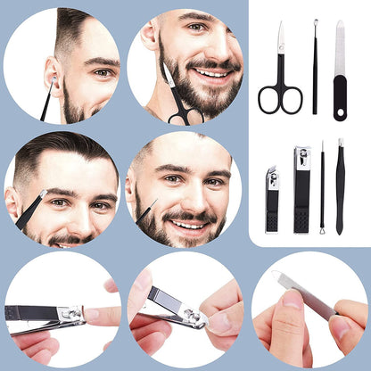 Manicure Set Professional Grooming Kits, Nail Clippers Pedicure Kit 8pcs Nail Kit Pedicure Set Tools with Aceoce Travel Case for Women Men Home or Salon Gift