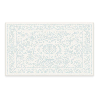 RUGGABLE Washable 2x3 Area Rug, Delphina Delft Blue, Premium Vintage Rugs for Living Room, Bedroom, Kitchen, Office, Classroom with Gripper Non Slip Pad