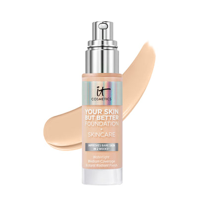 IT Cosmetics Your Skin But Better Foundation + Skincare - Hydrating Medium Buildable Coverage - Minimizes Pores &amp; Imperfections - Natural Radiant Finish - With Hyaluronic Acid - 1.0 fl oz