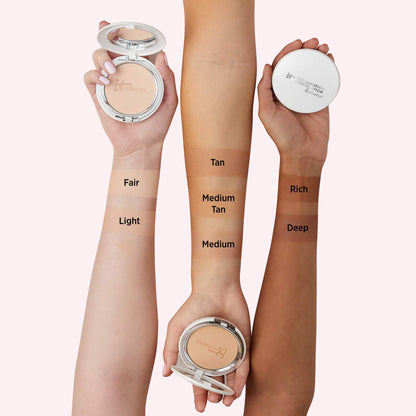 IT Cosmetics Celebration Foundation Illumination - Full-Coverage, Anti-Aging Powder Foundation - Blurs Pores, Wrinkles &amp; Imperfections - 0.3 oz