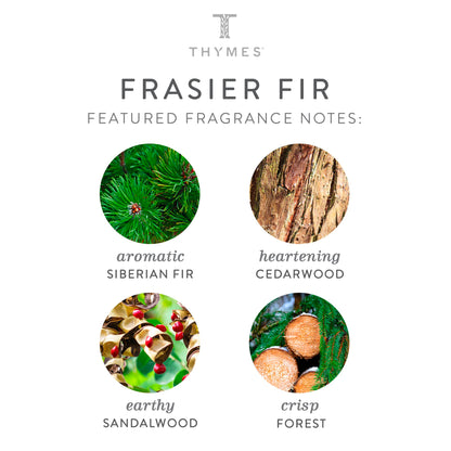 Thymes Frasier Fir Statement 3-Wick Candle - Scented Candle with Crisp Notes of Siberian Fir Needles, Cedarwood, and Relaxing Sandalwood - Luxury Home Fragrance - Silver Candle (12.5 oz)