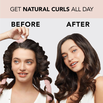 Kitsch Satin Heatless Curling Set for No-Heat Soft Curls | Overnight Hair Curlers &amp; Curling Rod Headband, Frizz-Free Styling | Gentle Rollers for All Hair Types - 1 Pack (Charcoal)
