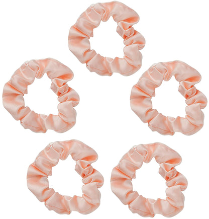 Kitsch 5 Count Velvet Hair Scrunchies for Women - Hair Ties for Thick Hair, Girls, Women, Cute Scrunchies, Soft Hair Accessories, Blush/Mauve