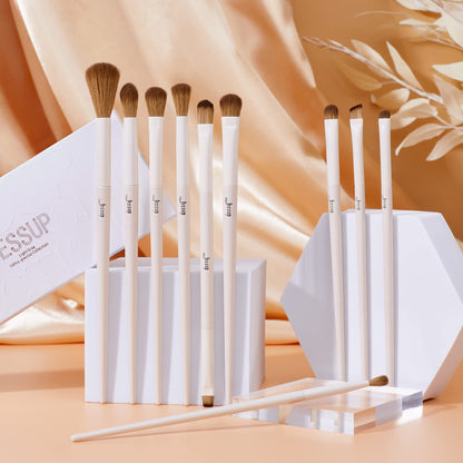 Jessup Makeup Brushes 14Pcs Makeup Brush Set Premium Synthetic Powder Foundation Contour Blush Concealer Eye Shadow Blending Liner Make Up Brush Kit Light Grey T329