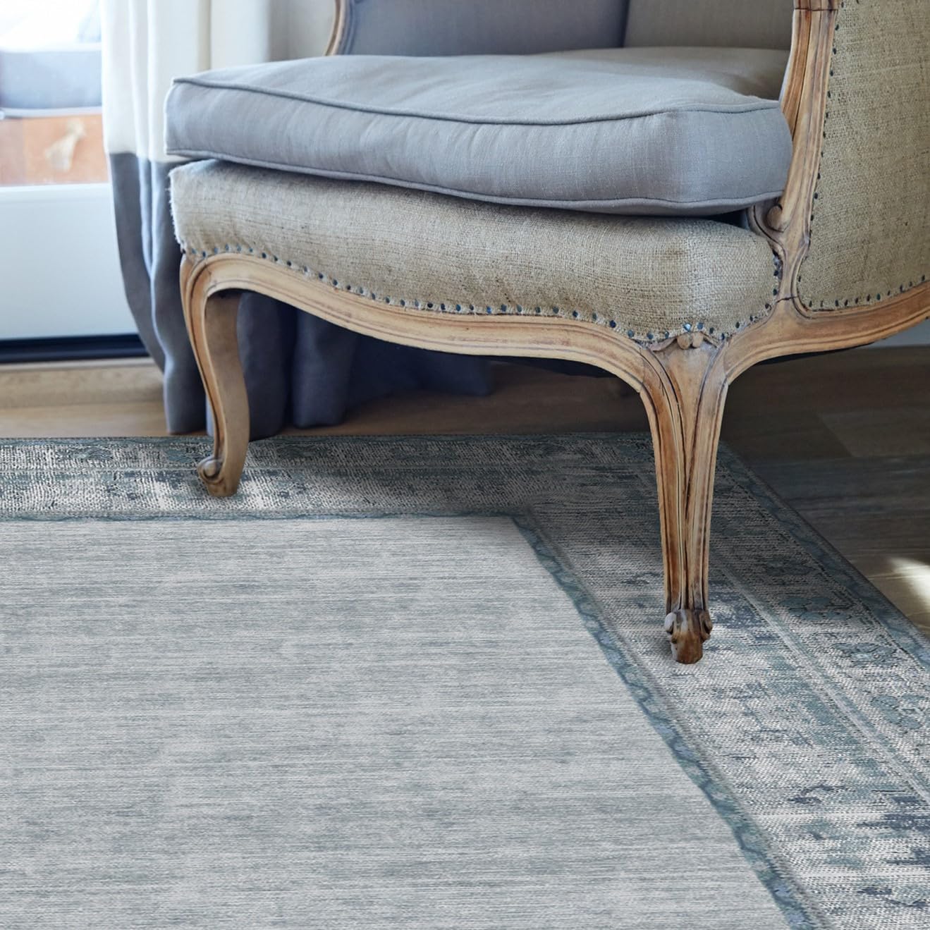 RUGGABLE Zinnia Runner Rug - Perfect Boho Washable Rug for Entryway Hallway Kitchen - Pet &amp; Child Friendly - Stain &amp; Water Resistant - Grey 2.5&