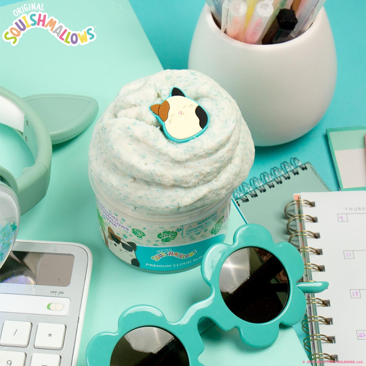 Original Squishmallows Winston The Owl Premium Scented Slime, Blue Raspberry Scented, 8 oz. Slime, 2 Fun Slime Add Ins, Pre-Made Slime for Kids, Great 6 Year Old Toys, Super Soft Squishy Toy