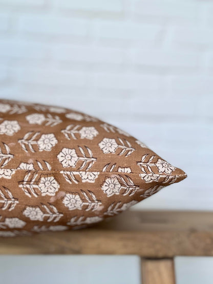 Pillow Cover 100% Linen 20 x 20 inches Double Sided Block Print with Zipper for Easy Removal Home Decor Shabby Chic Farmhouse Neutral Decorative Sofa Couch Accent (Plaid White Grey)