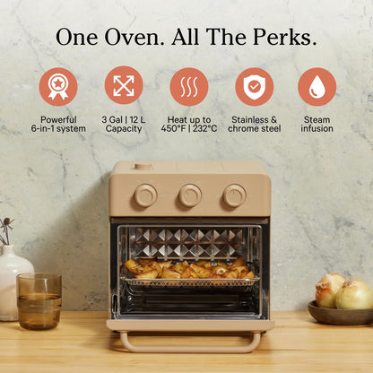 Our Place Wonder Oven | 6-in-1 Air Fryer &amp; Toaster Oven with Steam Infusion | Compact, Countertop Friendly, Fast Preheat, Multifunctional | Air Fry, Toast, Roast, Bake, Reheat &amp; Broil | Steam