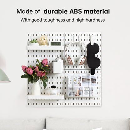 VUSIGN Pegboard Combination Wall Organizer Kit, 4 Pieces Pegboards and 17 Accessories Modular Hanging, Wall Mount Display Peg Board Panel Kits for Bedroom, Home, Office, Bathroom, 22&quot; x 22&quot;, Pink