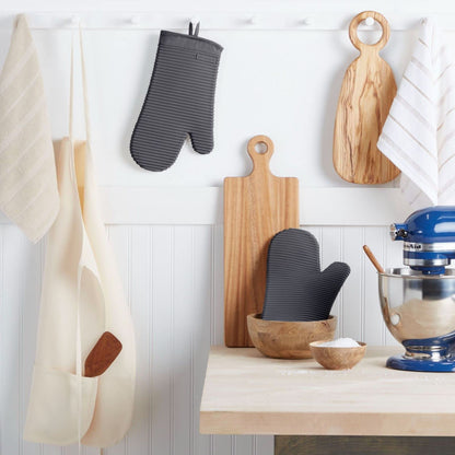 KitchenAid Ribbed Soft Silicone Oven Mitt Set, 7&quot;x13&quot;, Milkshake 2 Count