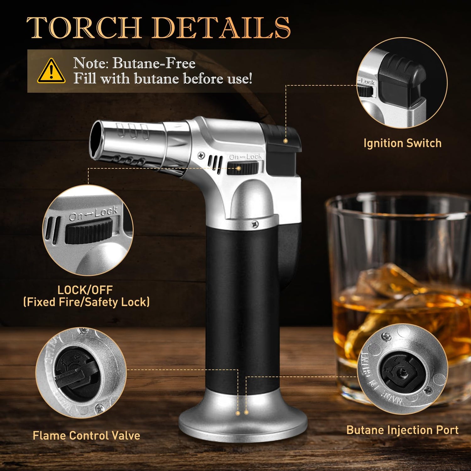 Gifts for Men Cocktail Smoker Kit for Bourbon Whiskey, Dad Mens Gifts for Christmas, Bourbon Whiskey Smoker Gifts for Men Dad Him Husband, 6 Flavors Wood Chips for Old Fashioned Smoker Kit (No Butane)