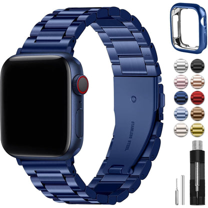 Fullmosa Compatible with Apple Watch Band 49mm 45mm 44mm 42mm 41mm 40mm 38mm, Stainless Steel iWatch Band with Case Compatible for Apple Watch Ultra 2 Ultra Series 10 9 8 7 6 5 4 3 2 1&amp;iWatch SE