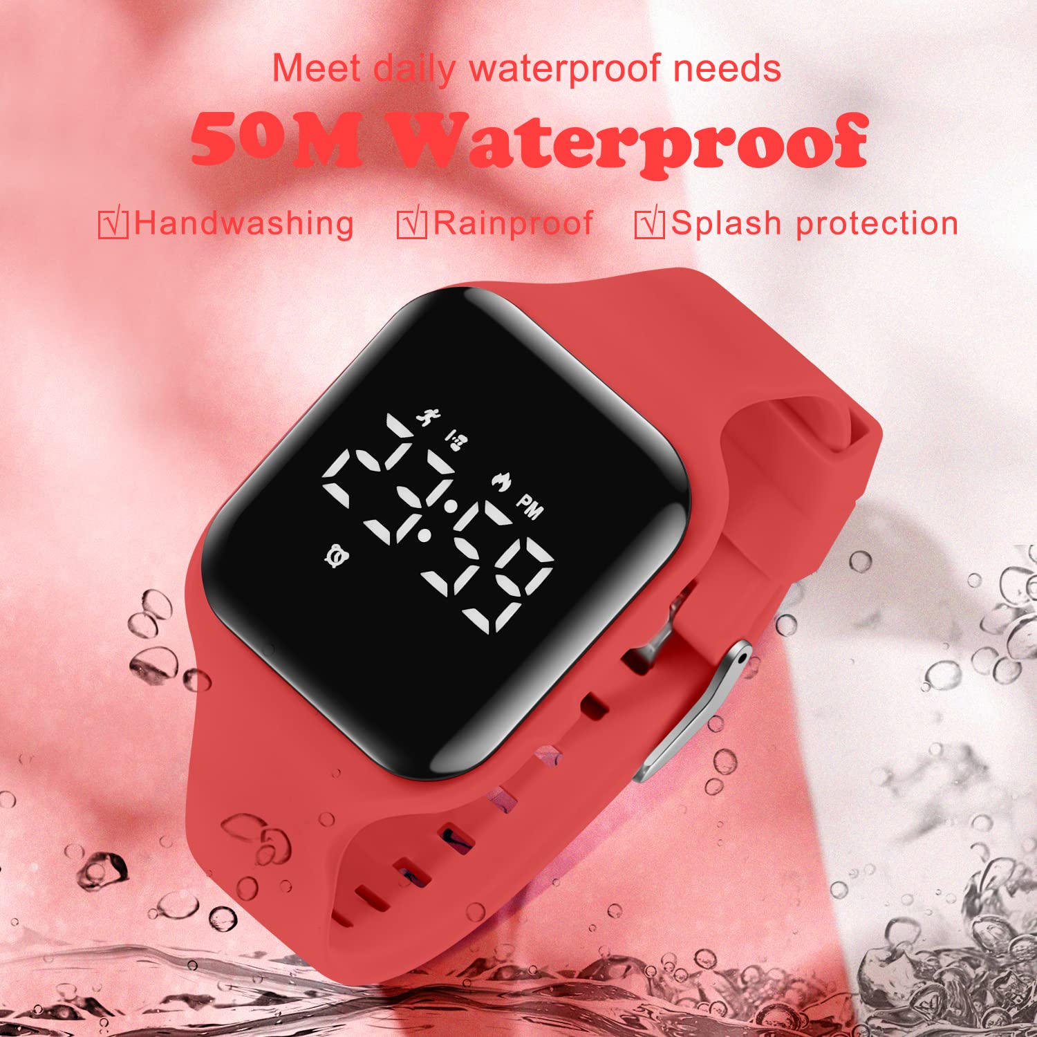Kids Watch, No App Fitness Tracker Watch for Kids Teenager Digital Watch with Steps Counter/Distance/Calories/Alarm/Stopwatch Fitness Watch for Kids Girls Boys Gift for Teens