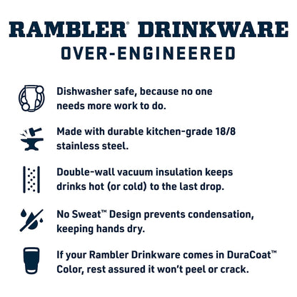 YETI Rambler Tumbler with Handle and Straw Lid, Vacuum Insulated Travel Mug, Stainless Steel