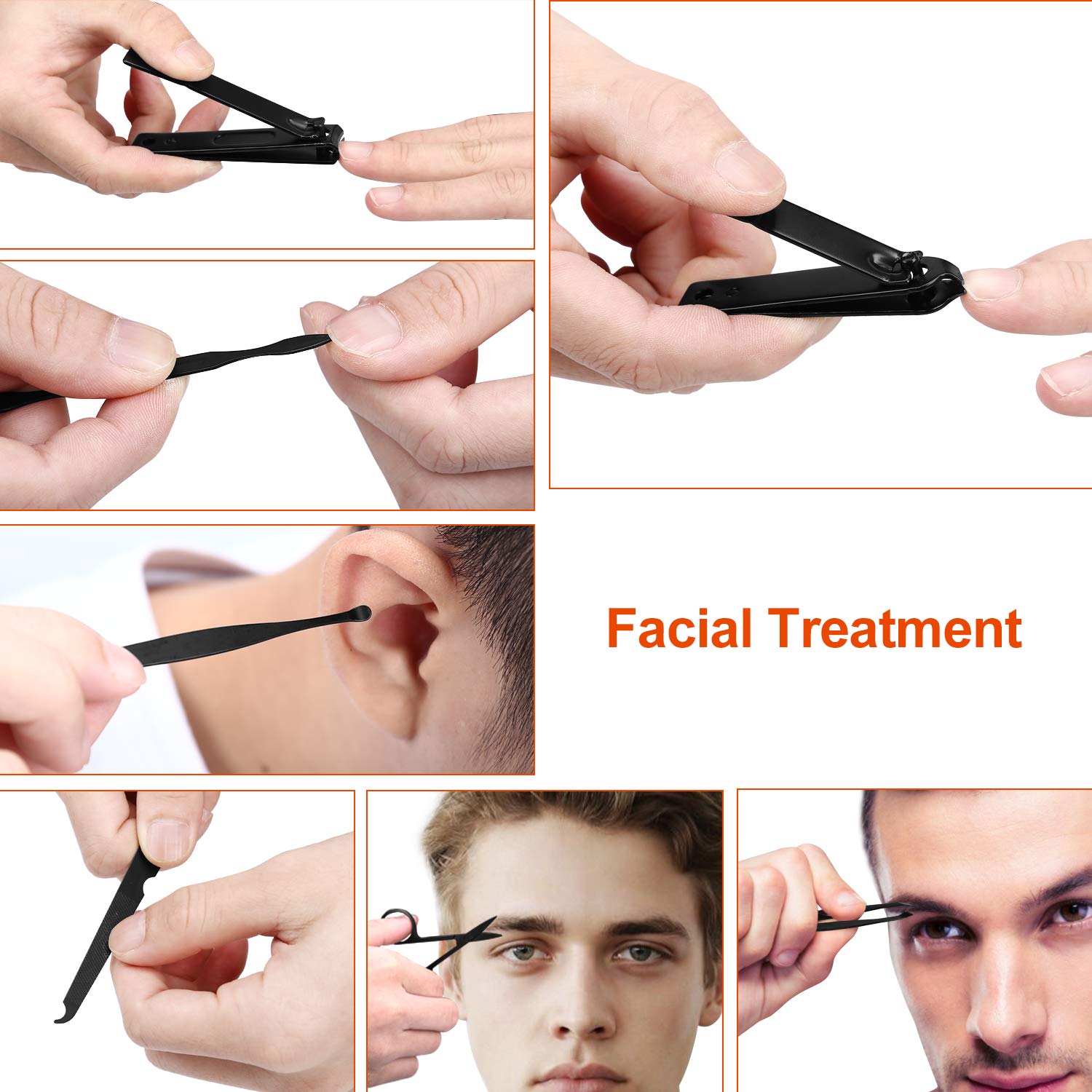 Manicure Set Professional Grooming Kits, Nail Clippers Pedicure Kit 8pcs Nail Kit Pedicure Set Tools with Aceoce Travel Case for Women Men Home or Salon Gift