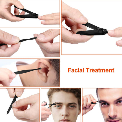 Manicure Set Professional Grooming Kits, Nail Clippers Pedicure Kit 8pcs Nail Kit Pedicure Set Tools with Aceoce Travel Case for Women Men Home or Salon Gift