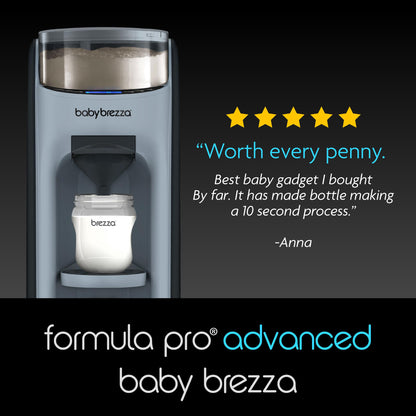 Baby Brezza New and Improved Formula Pro Advanced Formula Dispenser Machine - Automatically Mix a Warm Formula Bottle Instantly - Easily Make Bottle with Automatic Powder Blending, Charcoal