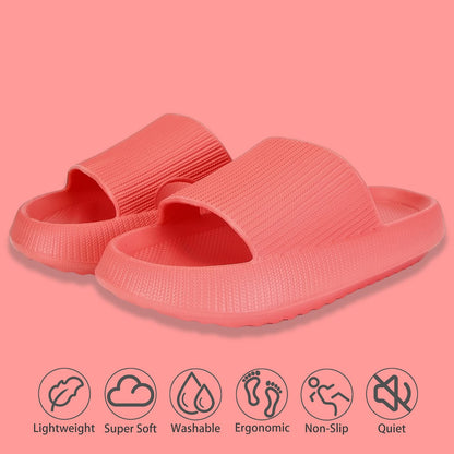 rosyclo Cloud Slippers for Women and Men, Pillow House Slippers Shower Shoes Indoor Slides Bathroom Sandals, Ultimate Comfort, Lightweight, Thick Sole, Non-Slip, Easy to Clean