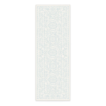 RUGGABLE Washable 2x3 Area Rug, Delphina Delft Blue, Premium Vintage Rugs for Living Room, Bedroom, Kitchen, Office, Classroom with Gripper Non Slip Pad