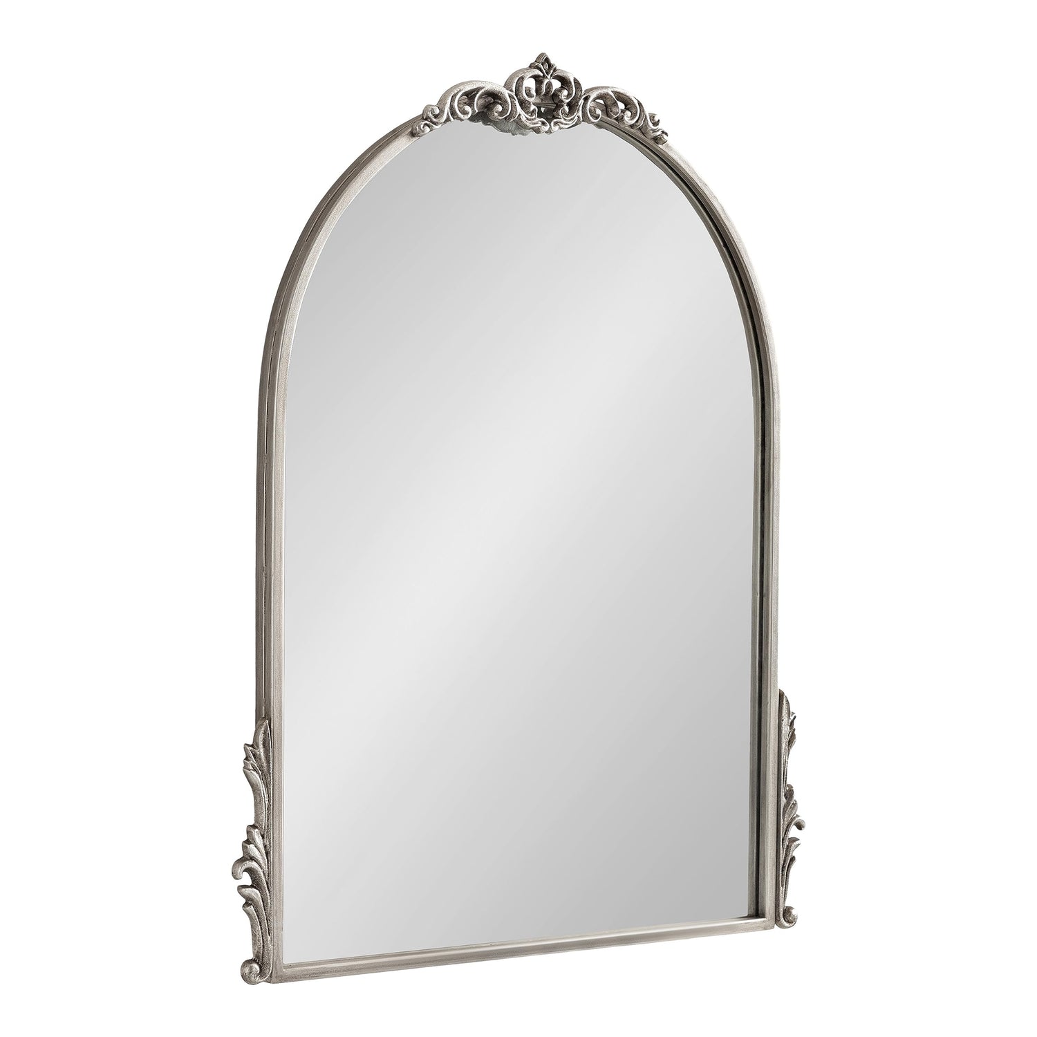 Kate and Laurel Myrcelle Traditional Arched Mirror, 25 x 33, Gold, Decorative Large Arch Mirror with Ornate Garland Detailing Along The Crown and Edges of The Frame