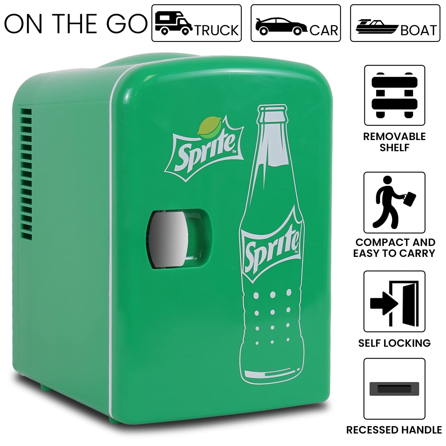 Koolatron Retro Mini Portable Fridge, 4L Compact Refrigerator for Skincare, Beauty Serum, Face Mask, Personal Cooler, Includes 12V Car Adapter, Desktop Accessory for Home Office Dorm Travel, Pink