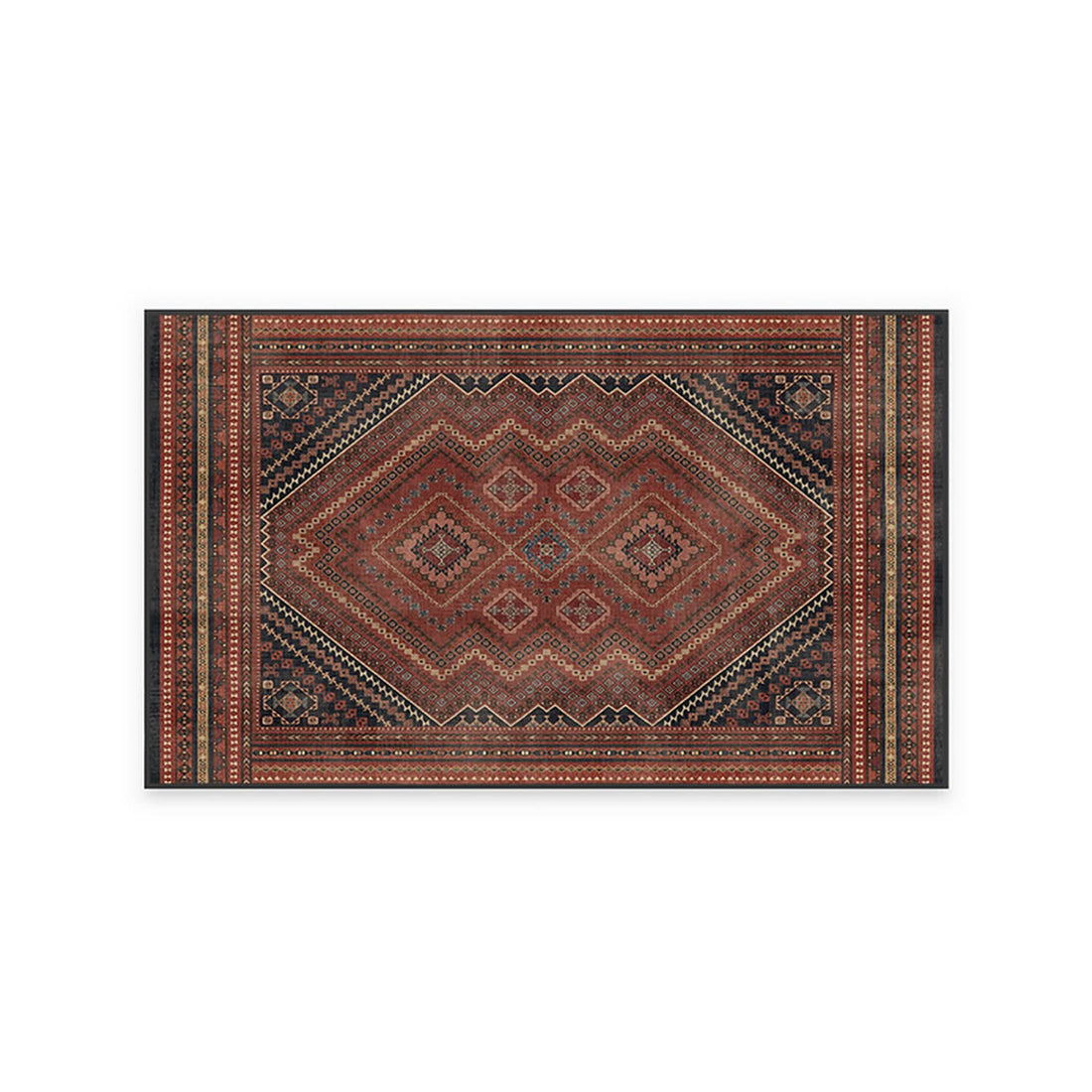 RUGGABLE Kaden Washable Rug - Perfect Vintage Area Rug for Living Room Bedroom Kitchen - Pet &amp; Child Friendly - Stain &amp; Water Resistant - Amber Red 3&