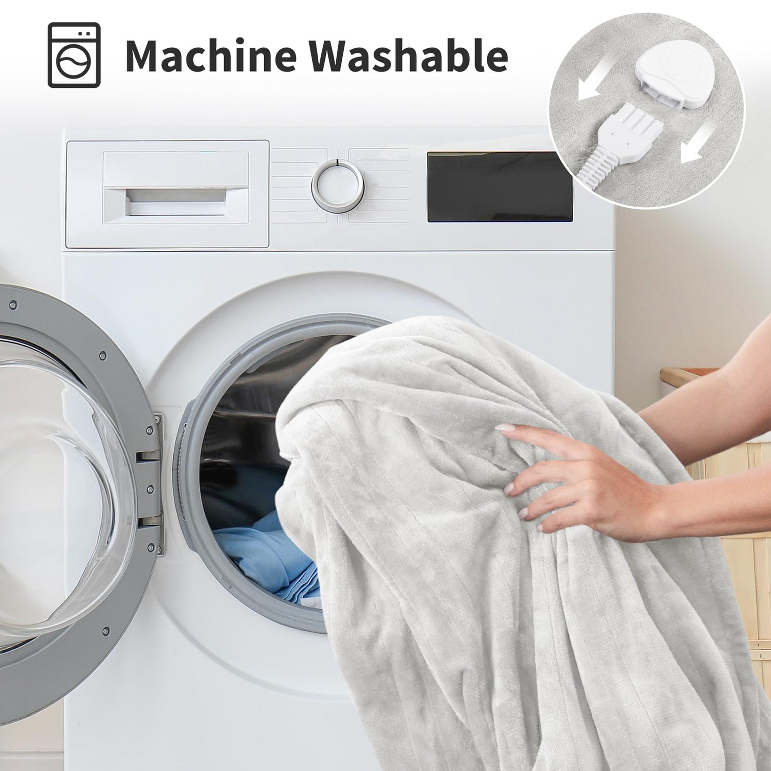 Electric Blanket Heated Throw, Heated Blanket Soft Flannel Heating Blanket Queen Size Machine Washable ETL&amp;FCC Certification (Beige, 84 * 90)