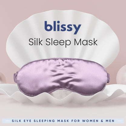 Blissy Silk Sleep Mask - Silk Eye Sleeping Mask for Women &amp; Men for Total Blackout - Silk Eye Mask - 100% Pure Mulberry Silk, 22 Momme 6a Fibers - Blindfold Silk Sleep Mask Side Sleeper Eye Cover