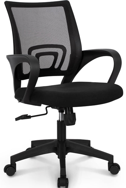 NEO CHAIR Office Chair Computer Desk Chair Gaming Ergonomic Mid Back Cushion Lumbar Support with Comfy Mesh Adjustable Swivel Rolling Home (Beige)