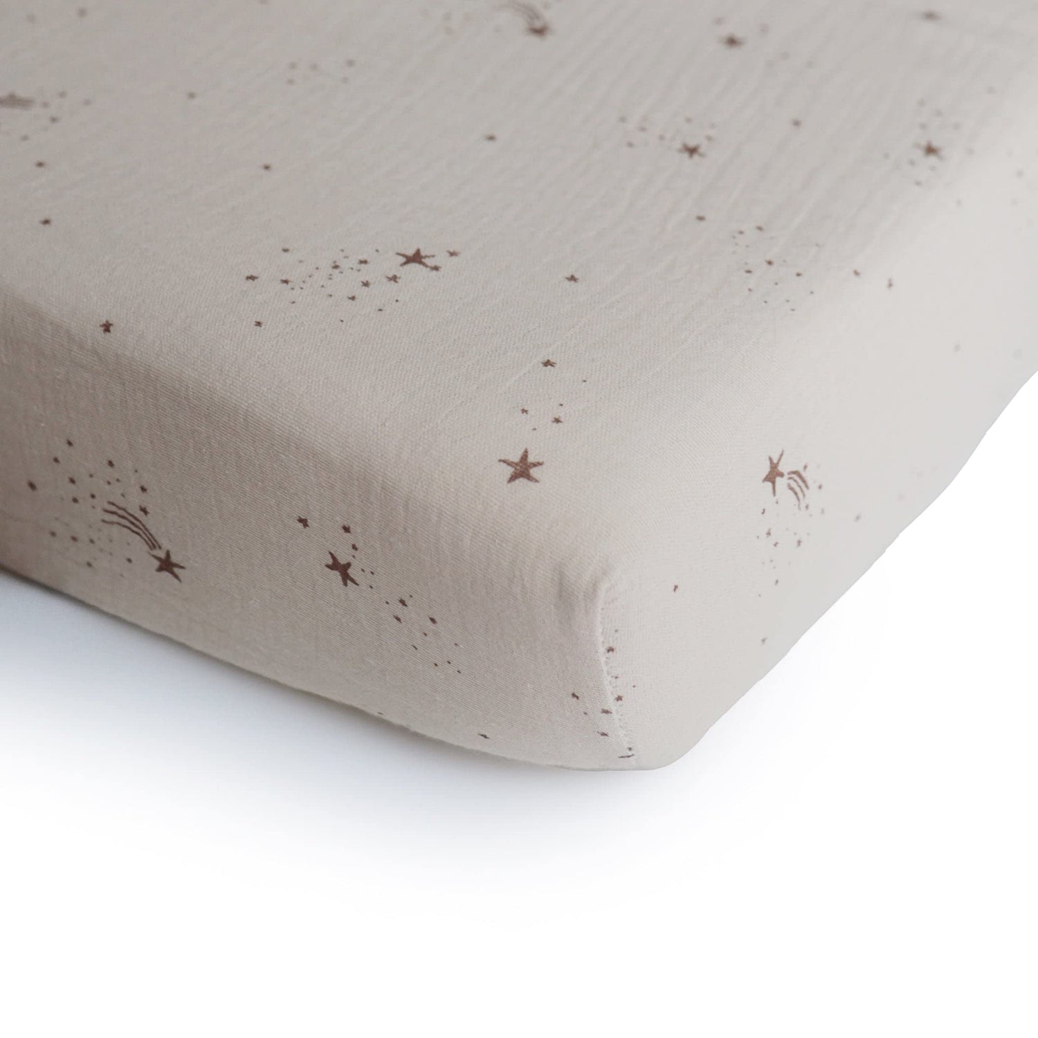 mushie Extra Soft Muslin Fitted Crib Sheet | 192 Thread Count | 28&quot;x 52&quot; (Fog)
