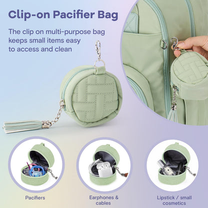 RUVALINO Diaper Bag Backpack, Multifunction Travel Pack Maternity Baby Changing Bags, Large Capacity, Waterproof, Beige