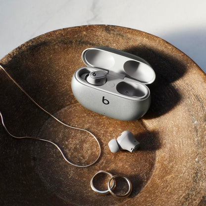 Beats Studio Buds + | True Wireless Noise Cancelling Earbuds, Enhanced Apple &amp; Android Compatibility, Built-in Microphone, Sweat Resistant Bluetooth Headphones, Spatial Audio - Ivory