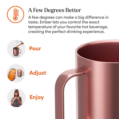 Ember Temperature Control Smart Mug 2, 14 Oz, App-Controlled Heated Coffee Mug with 80 Min Battery Life and Improved Design, White