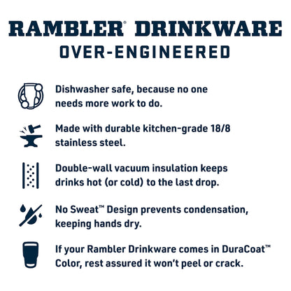 YETI Rambler Tumbler with Handle and Straw Lid, Vacuum Insulated Travel Mug, Stainless Steel