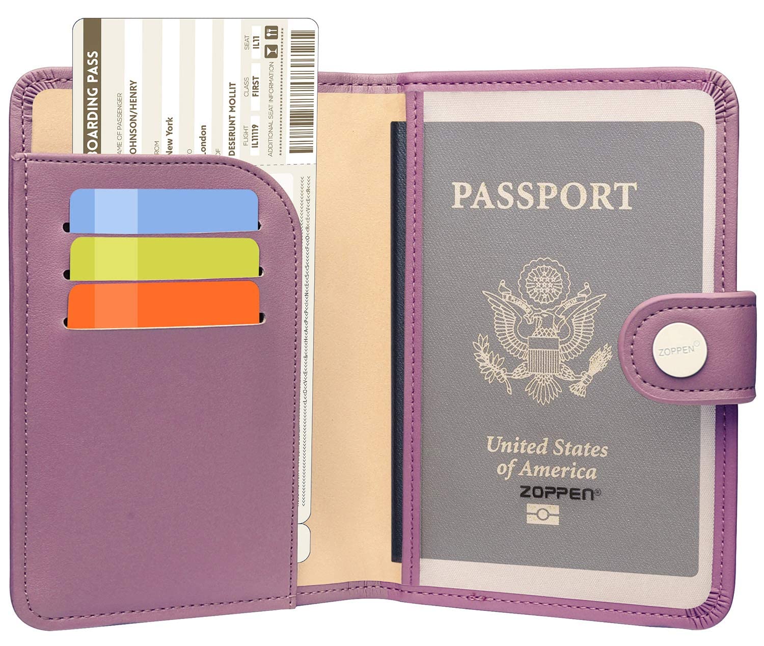 Zoppen RFID Blocking Travel Passport Holder Cadanian Passport Cover Slim Id Card Case (