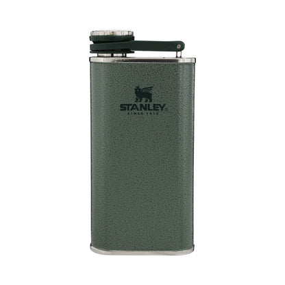 Stanley Classic Flask 8 oz / 0.23 L with Never-Lose Cap, Wide Mouth Stainless Steel Hip Flask for Easy Filling &amp; Pouring, Insulated BPA-Free Leak-Proof Flask,Hammertone Green
