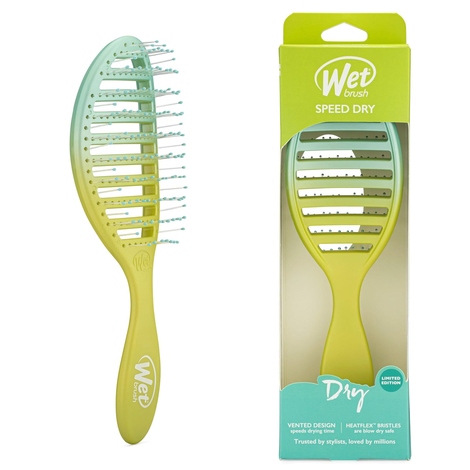 Wet Brush Speed Dry Hair Brush - Pink/Purple (Feel Good Ombre) - Vented Design and Ultra Soft HeatFlex Bristles Are Blow Dry Safe With Ergonomic Handle Manages Tangle and Uncontrollable Hair - Pain-Free