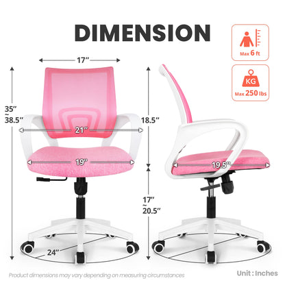 NEO CHAIR Office Chair Computer Desk Chair Gaming Ergonomic Mid Back Cushion Lumbar Support with Comfy Mesh Adjustable Swivel Rolling Home (Beige)