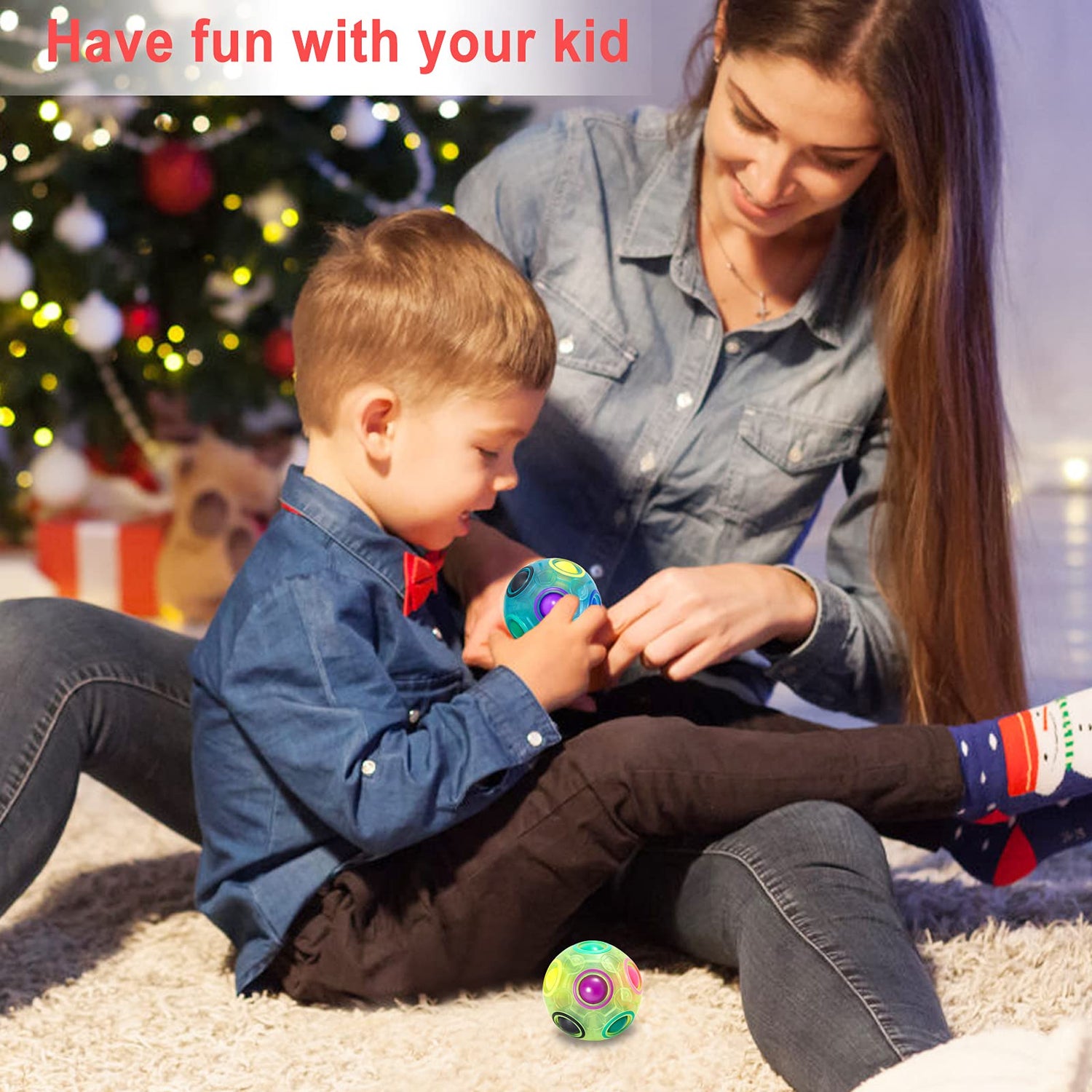 Vdealen Magic Rainbow Puzzle Ball- Fidget Ball Puzzle Game- Brain Teaser Toy for Boys &amp; Girls- Birthday Party Christmas Easter Gift Stocking Stuffers Toy for Kids Teens Adults- 2 Pack